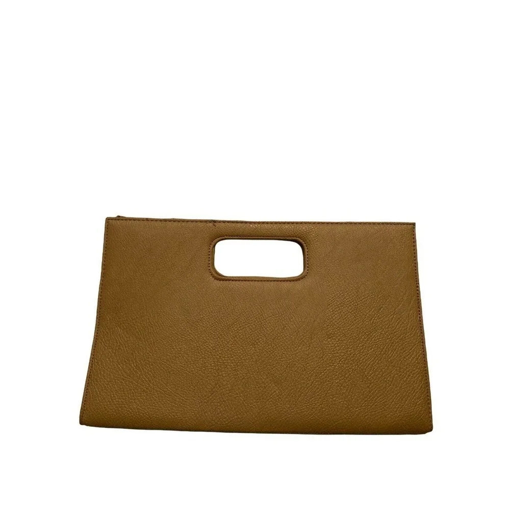 Gold & Tan Lace Wrapped Clutch Purse With Rhinestone Embellishments Evening Bag‎